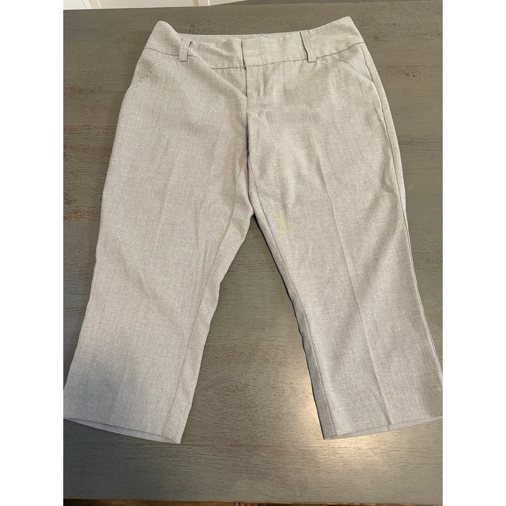 Daisy Fuentes Womens Grey Heather Cropped Dress Pants Career Trousers Size 8